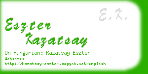 eszter kazatsay business card